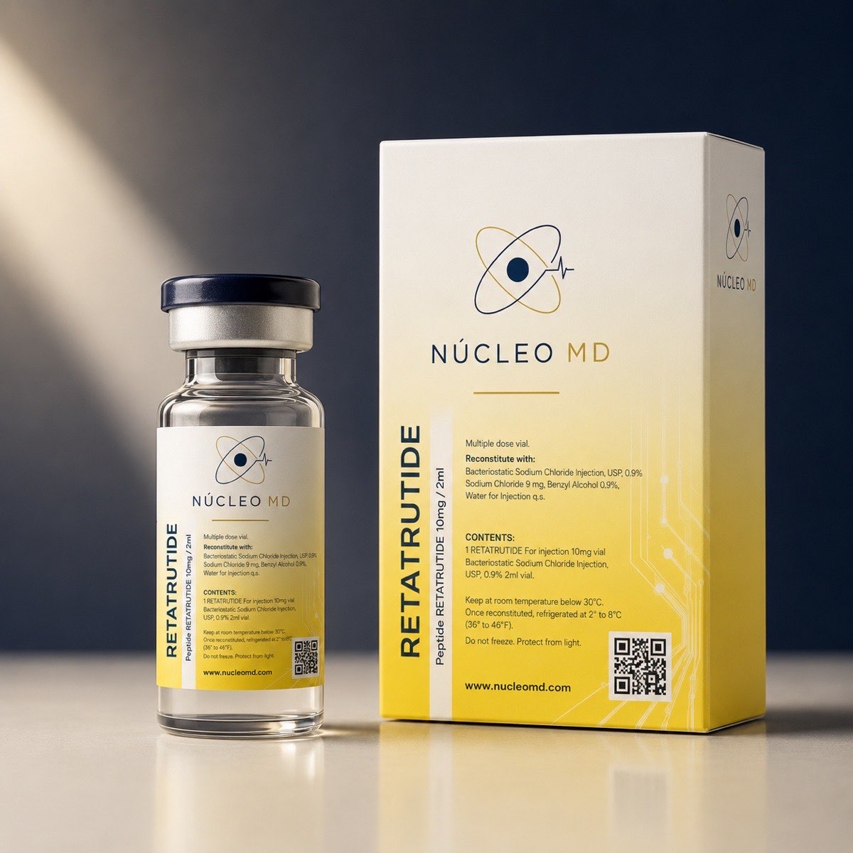 Producto Núcleo MD — vial con trazabilidad
